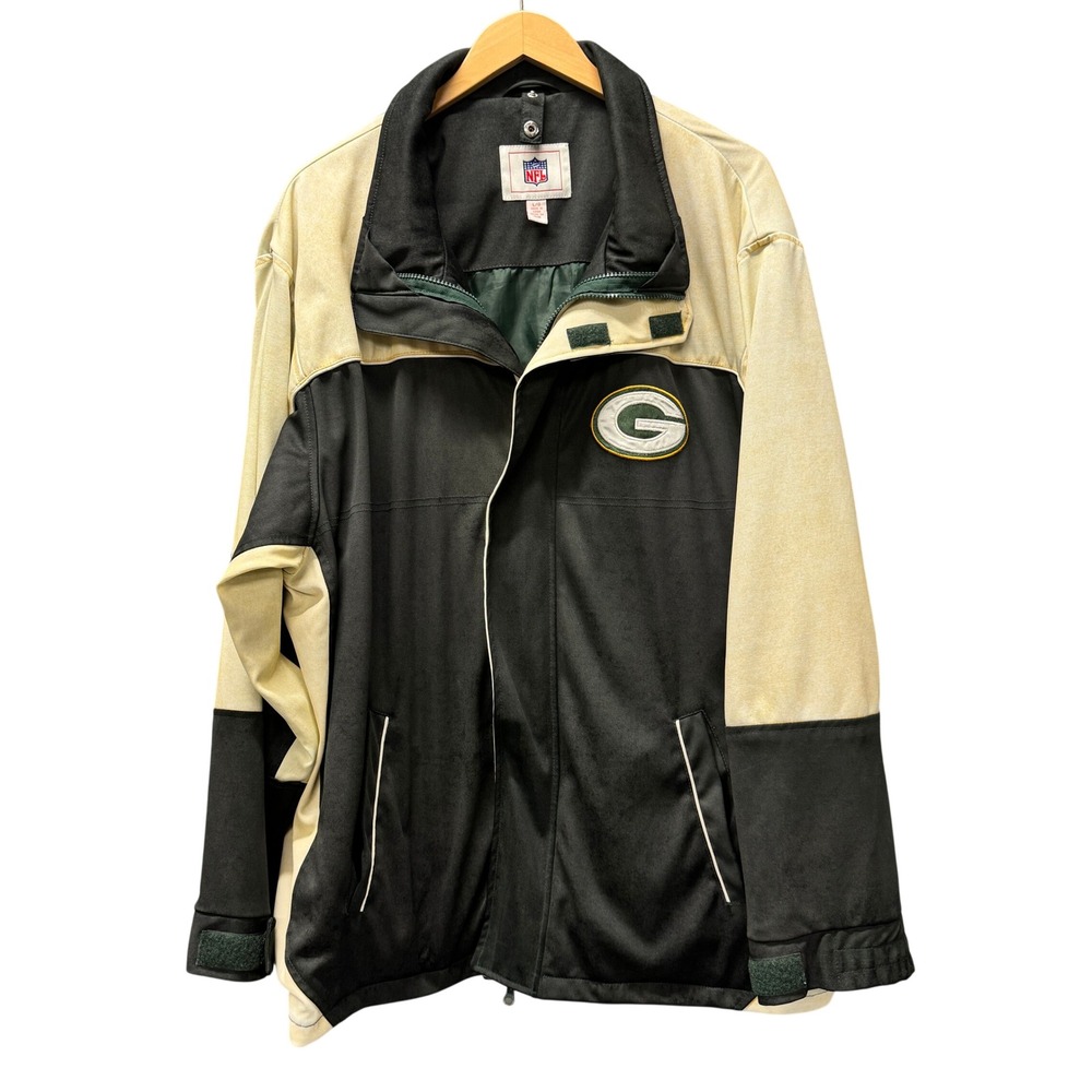 Vintage Green Bay Packers Jacket NFL Mens Large L Full‎ Zip Windbreaker Football